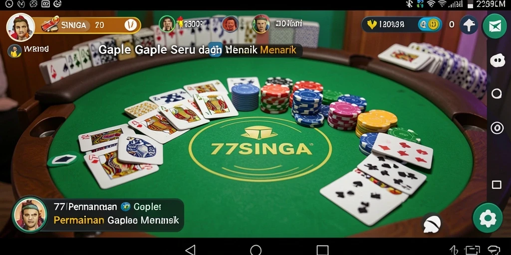 Tampilan gameplay Gaple yang menarik di 77SINGA.