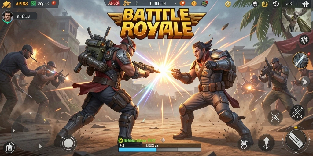 Gameplay seru Battle Royale yang mendebarkan.