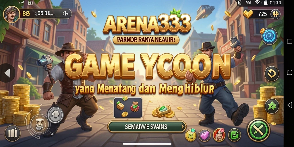 Screenshot gameplay ARENA333 yang menunjukkan keseruan dalam membangun bisnis Tycoon.