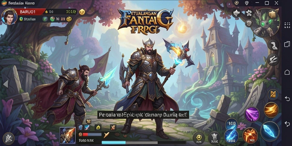 Screenshot dari gameplay RPG yang penuh aksi dan petualangan di BARU01.