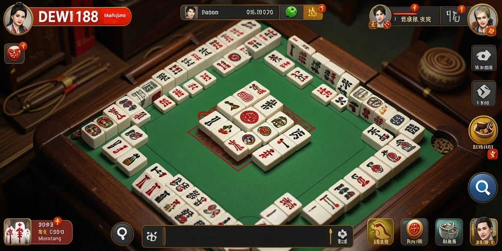 Screenshot gameplay DEWI188 menampilkan suasana bermain Mahjong yang seru.