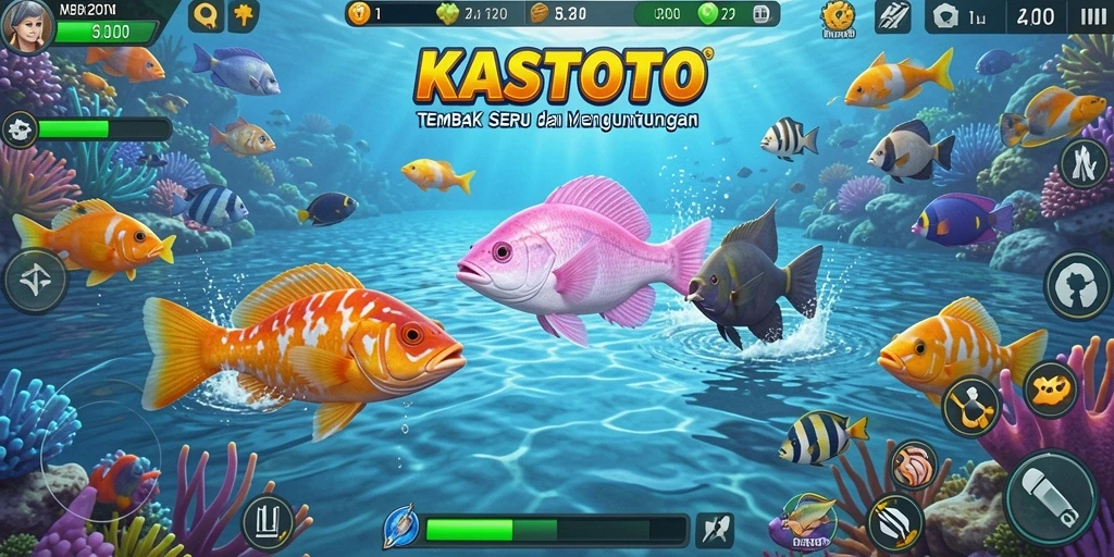 Tampilan menakjubkan dari gameplay Tembak Ikan KASTOTO.