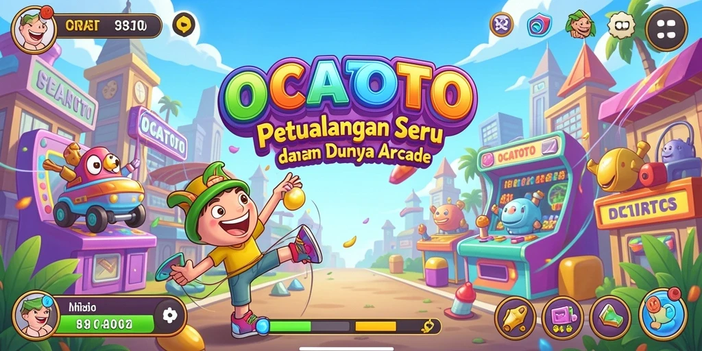 Tampilan gameplay <strong>OCATOTO</strong> yang penuh warna dan seru.