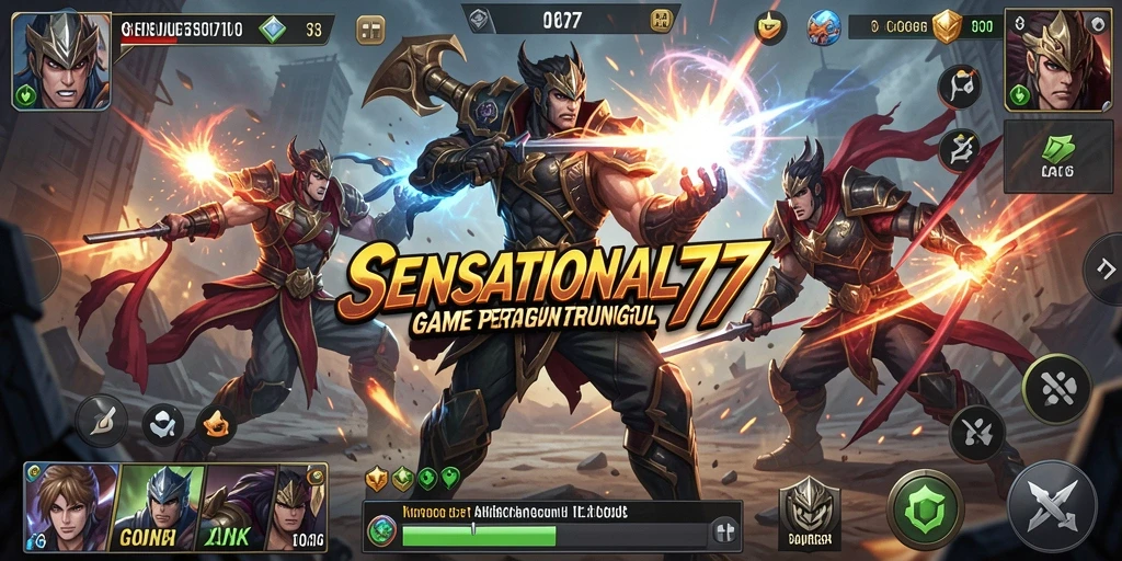 Tampilan gameplay epic dari pertarungan SENSATIONAL77 yang mendebarkan.