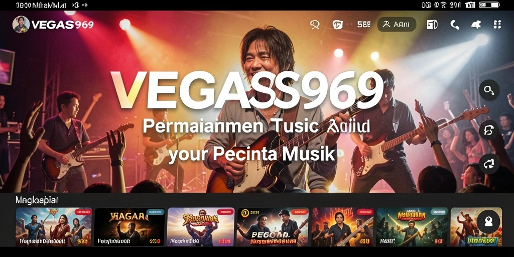 Tampilan gameplay VEGAS969 dengan berbagai lagu dan tantangan musik.