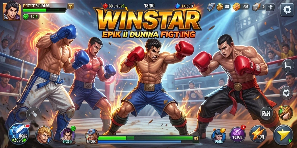 Gameplay seru WINSTAR dengan pertarungan yang epik.